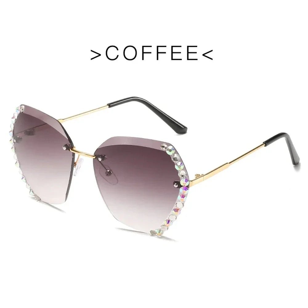 Vintage Oversized Rimless Sunglasses - Onlytenbucks.com