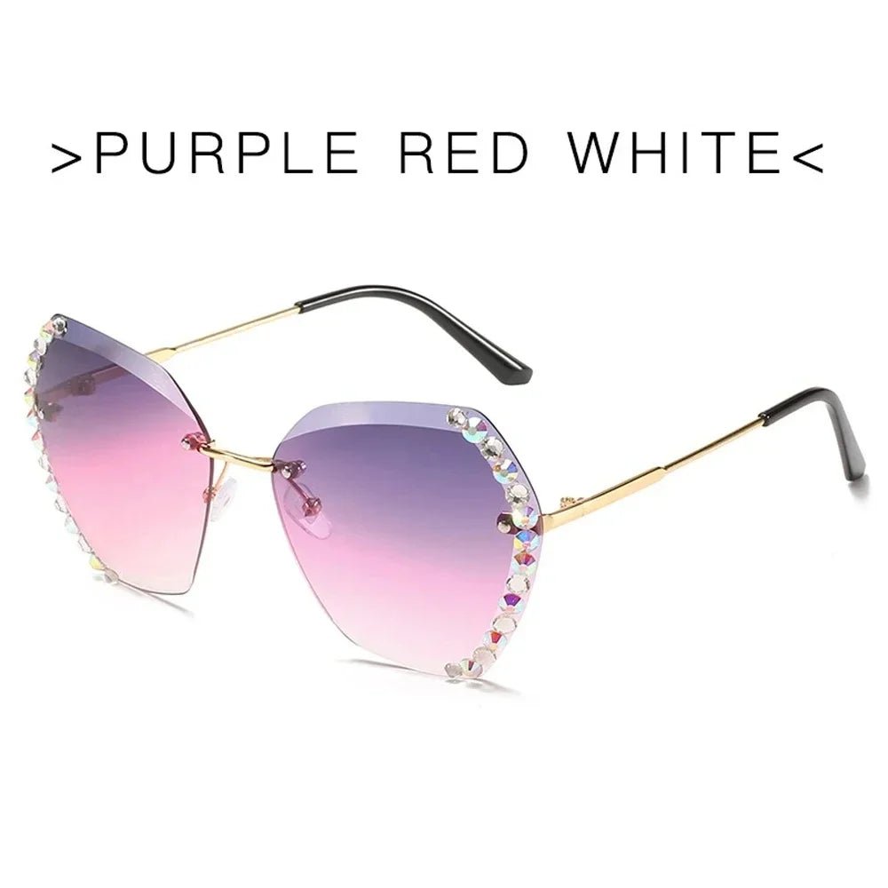 Vintage Oversized Rimless Sunglasses - Onlytenbucks.com