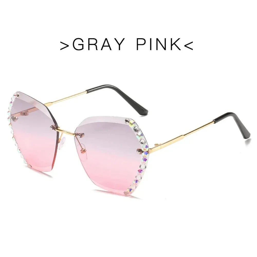 Vintage Oversized Rimless Sunglasses - Onlytenbucks.com