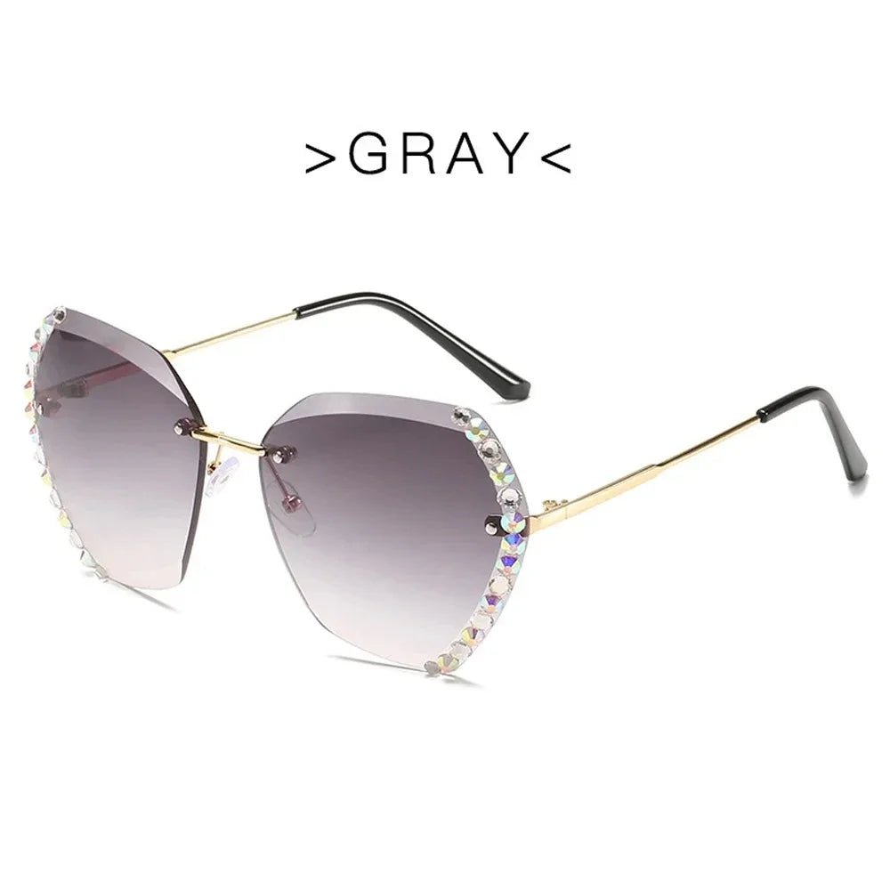 Vintage Oversized Rimless Sunglasses - Onlytenbucks.com