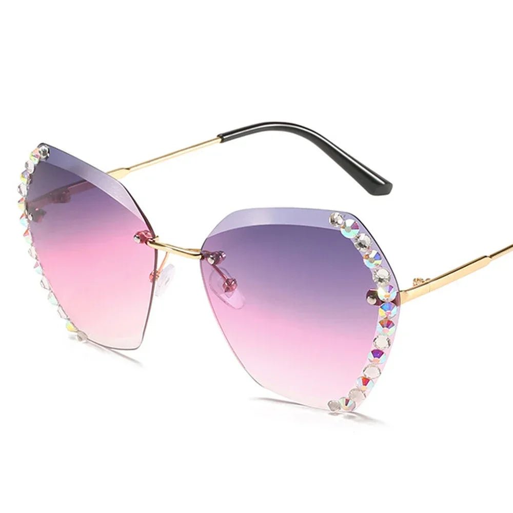 Vintage Oversized Rimless Sunglasses - Onlytenbucks.com