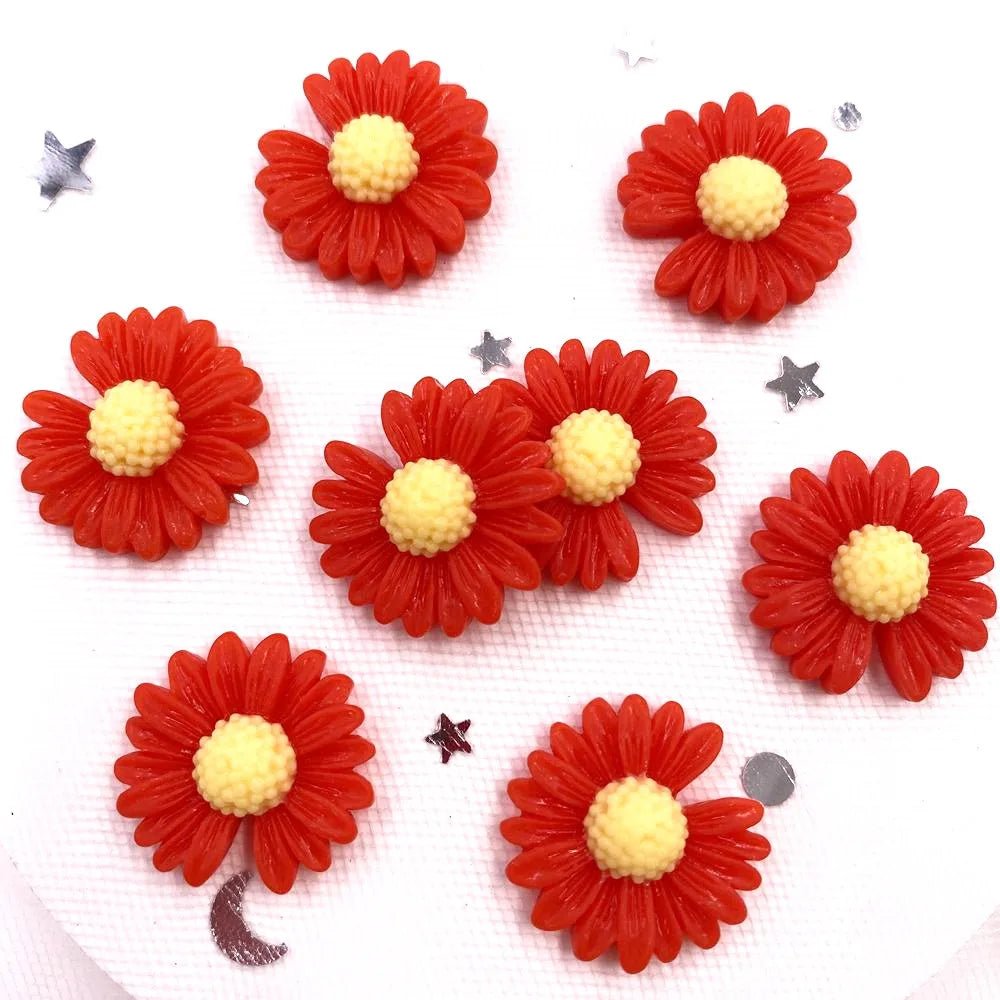 20pcs Resin Daisy Flower Flatback Cabochons - Onlytenbucks.com