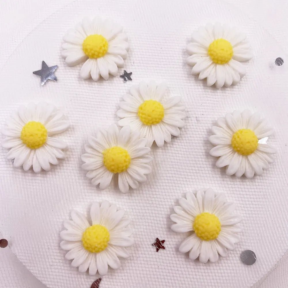 20pcs Resin Daisy Flower Flatback Cabochons - Onlytenbucks.com