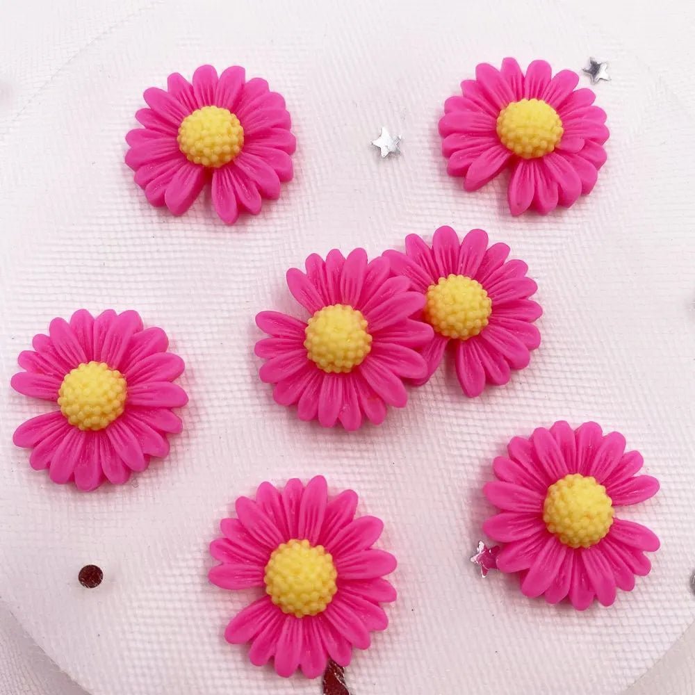 20pcs Resin Daisy Flower Flatback Cabochons - Onlytenbucks.com