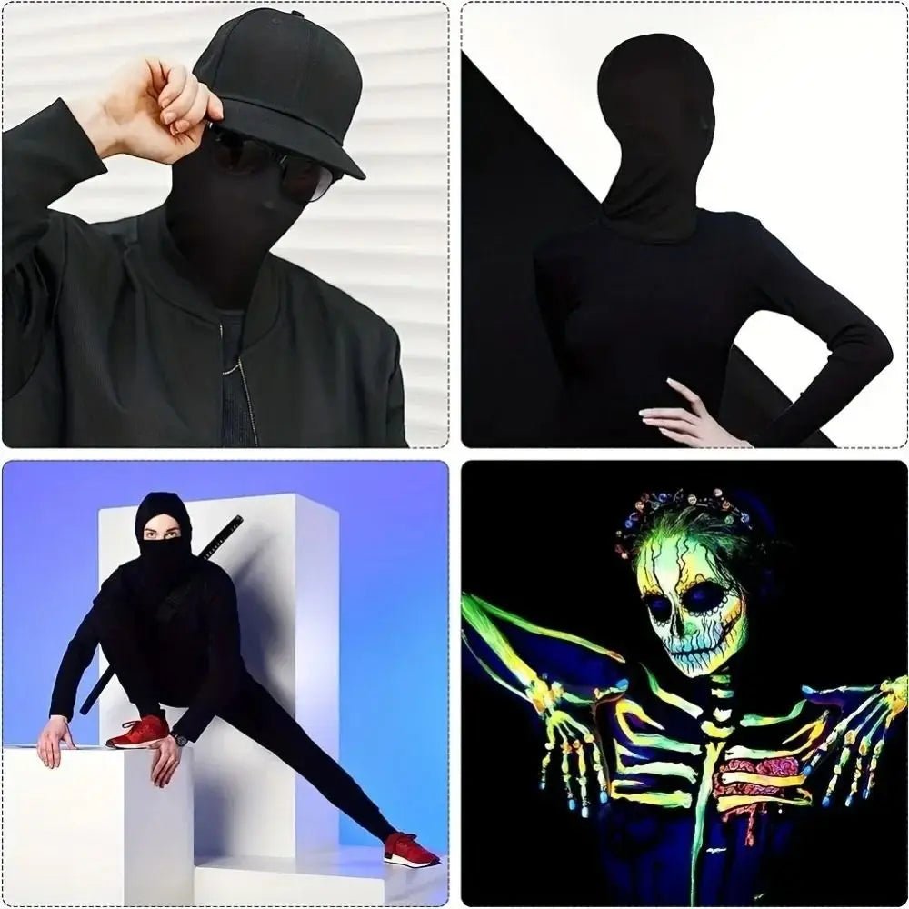 2pcs Black Cosplay Full Mask – Breathable Thin Hood - Onlytenbucks.com
