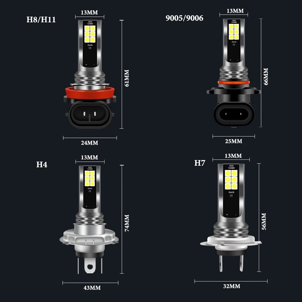 2PCS LED Fog Lights Super Bright 6000K - Onlytenbucks.com