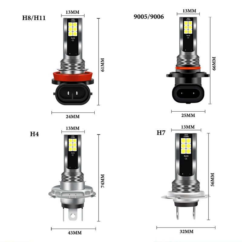 2PCS LED Fog Lights Super Bright 6000K - Onlytenbucks.com