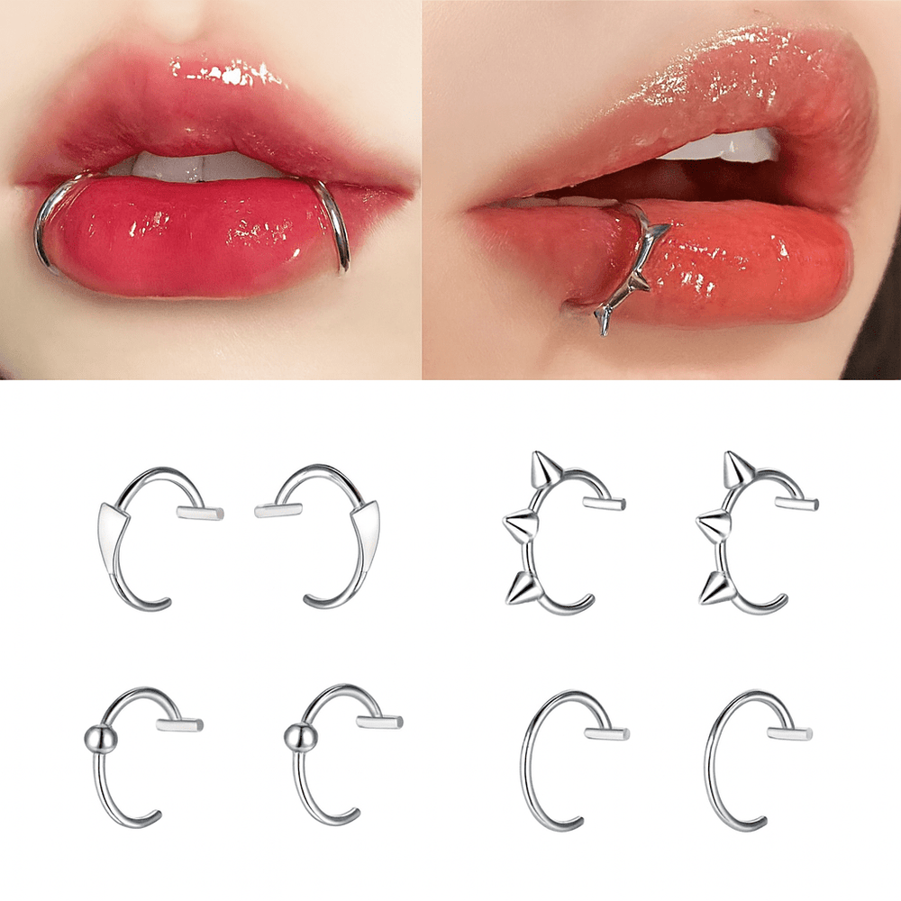 2PCS Stainless Steel Clip-On Nose and Lip Rings - Onlytenbucks.com