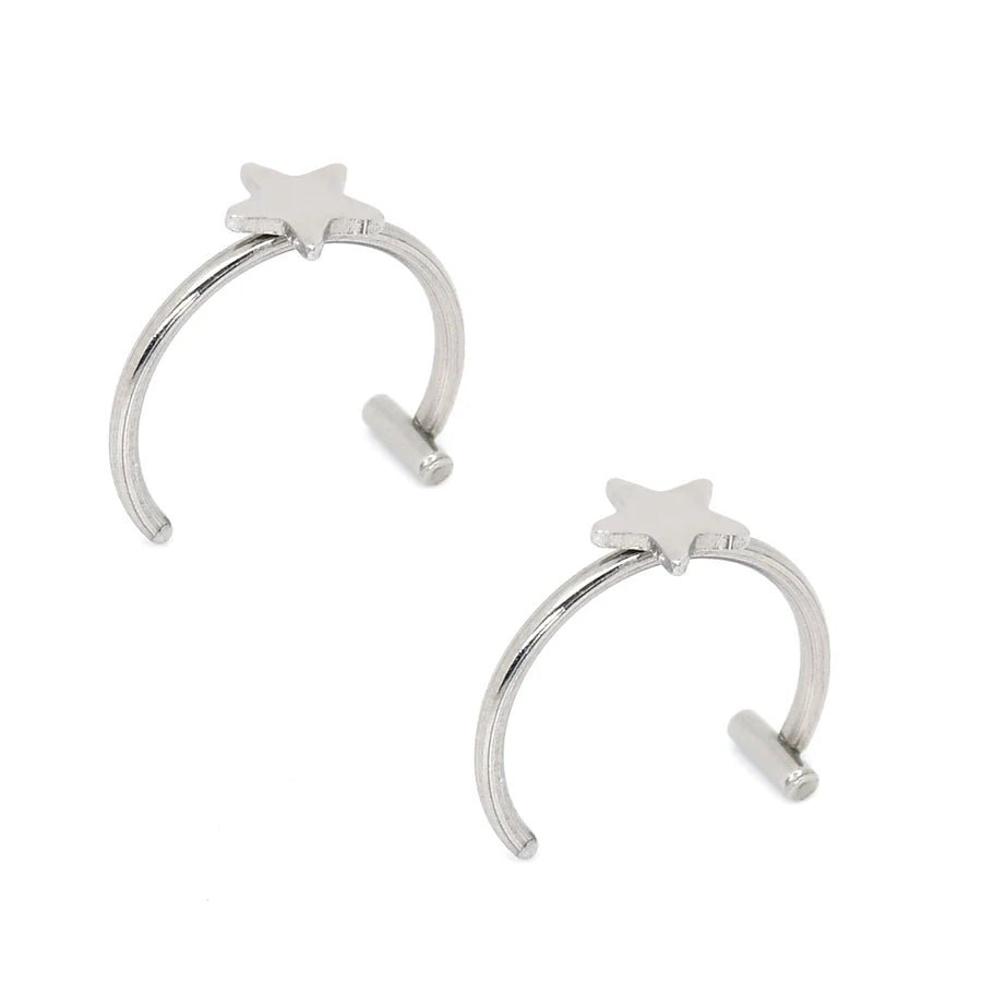 2PCS Stainless Steel Clip-On Nose and Lip Rings - Onlytenbucks.com