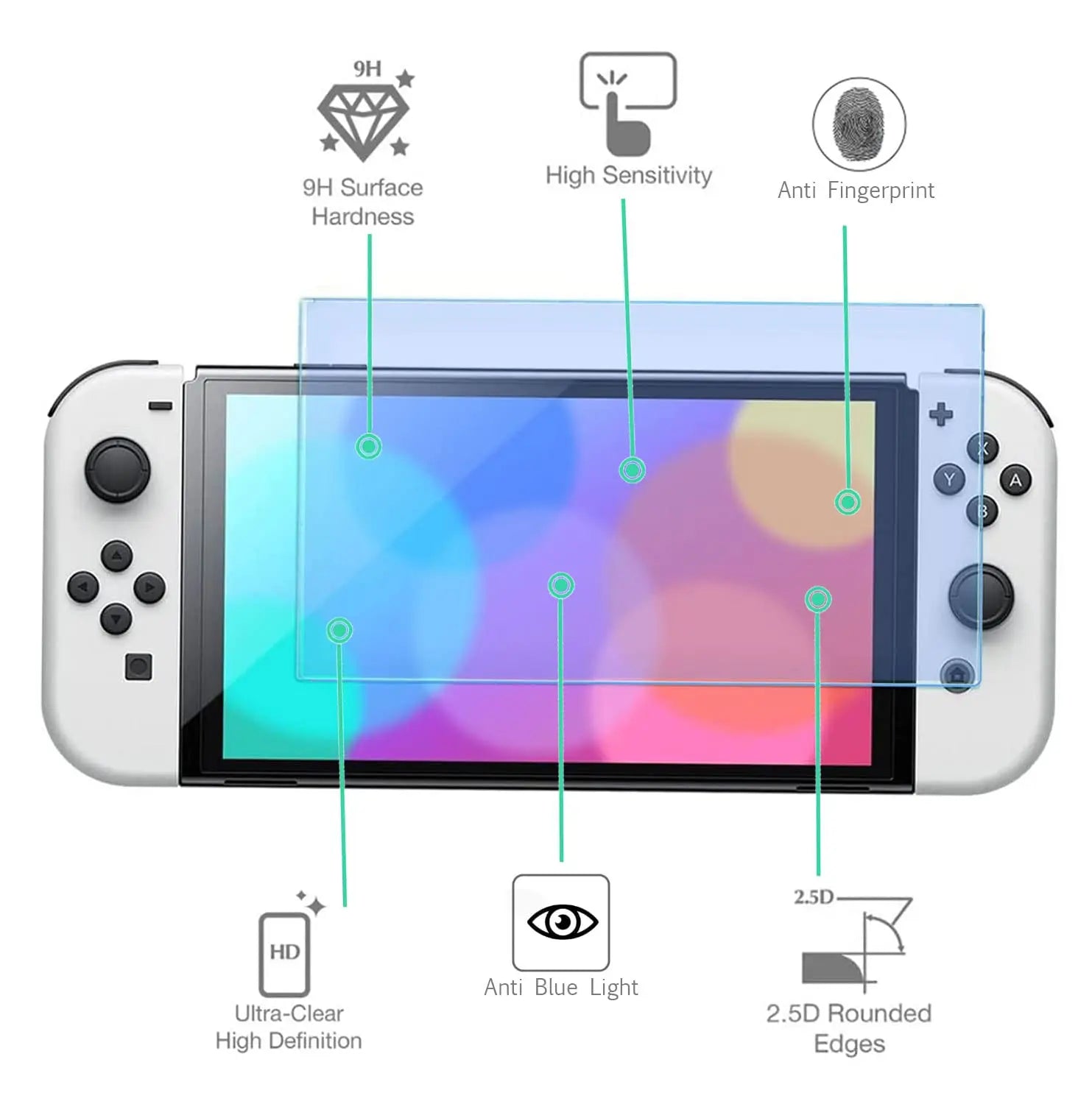 3 PCS Tempered Glass Screen Protector Nintendo Switch / OLED / Lite - Onlytenbucks.com