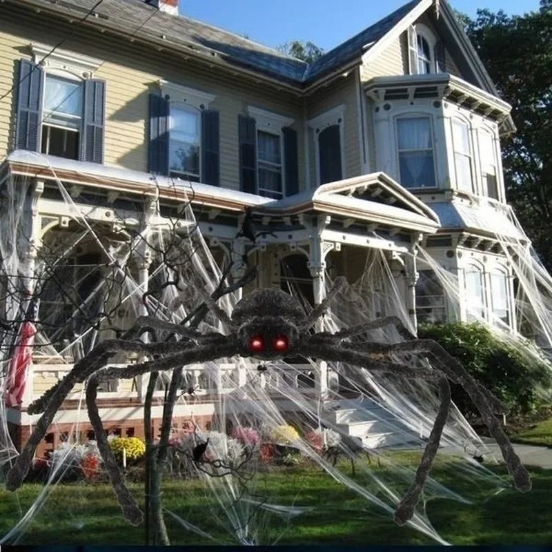 35.4in Giant Black Spider Halloween Decoration – Realistic Plush Haunted House Prop - Onlytenbucks.com