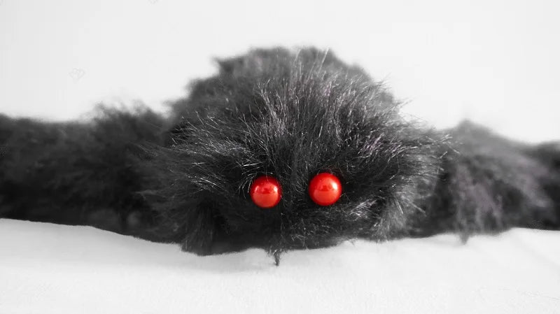 35.4in Giant Black Spider Halloween Decoration – Realistic Plush Haunted House Prop - Onlytenbucks.com