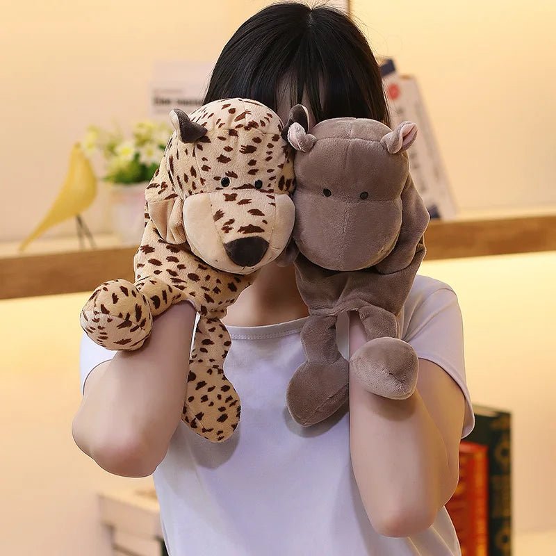 35cm Cartoon Animal Hand Puppet – Lion, Elephant, Pig Plush Toy - Onlytenbucks.com