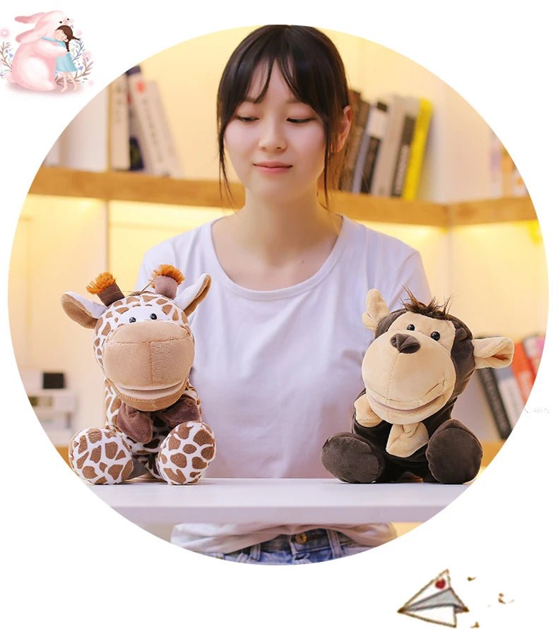 35cm Cartoon Animal Hand Puppet – Lion, Elephant, Pig Plush Toy - Onlytenbucks.com