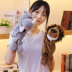 35cm Cartoon Animal Hand Puppet – Lion, Elephant, Pig Plush Toy - Onlytenbucks.com