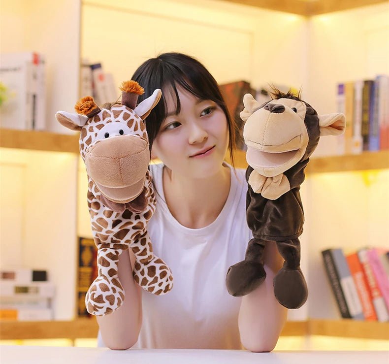 35cm Cartoon Animal Hand Puppet – Lion, Elephant, Pig Plush Toy - Onlytenbucks.com