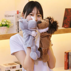 35cm Cartoon Animal Hand Puppet – Lion, Elephant, Pig Plush Toy - Onlytenbucks.com