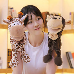 35cm Cartoon Animal Hand Puppet – Lion, Elephant, Pig Plush Toy - Onlytenbucks.com