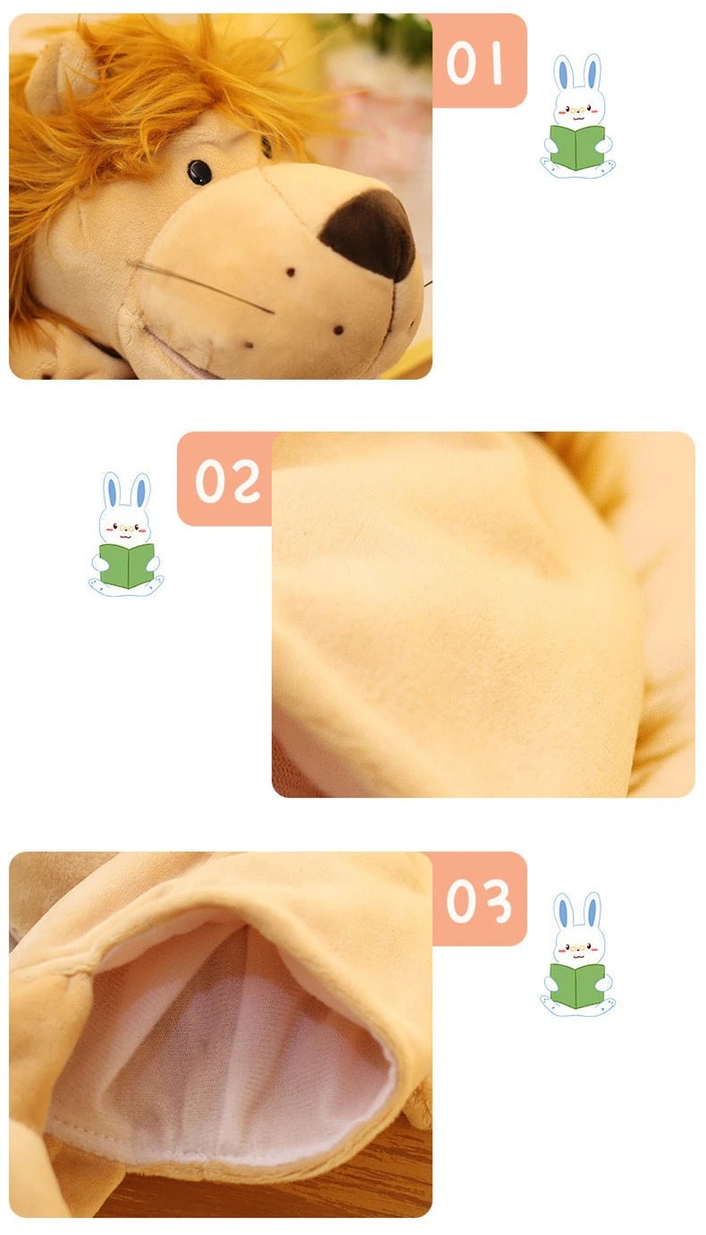 35cm Cartoon Animal Hand Puppet – Lion, Elephant, Pig Plush Toy - Onlytenbucks.com