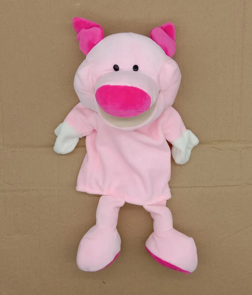 35cm Cartoon Animal Hand Puppet – Lion, Elephant, Pig Plush Toy - Onlytenbucks.com