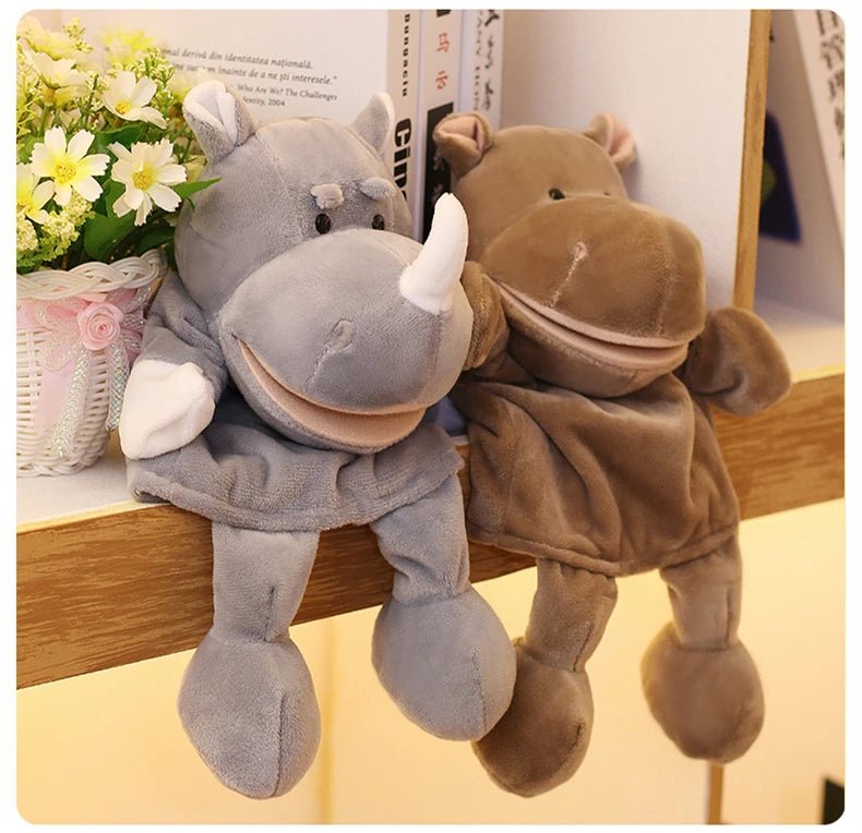 35cm Cartoon Animal Hand Puppet – Lion, Elephant, Pig Plush Toy - Onlytenbucks.com
