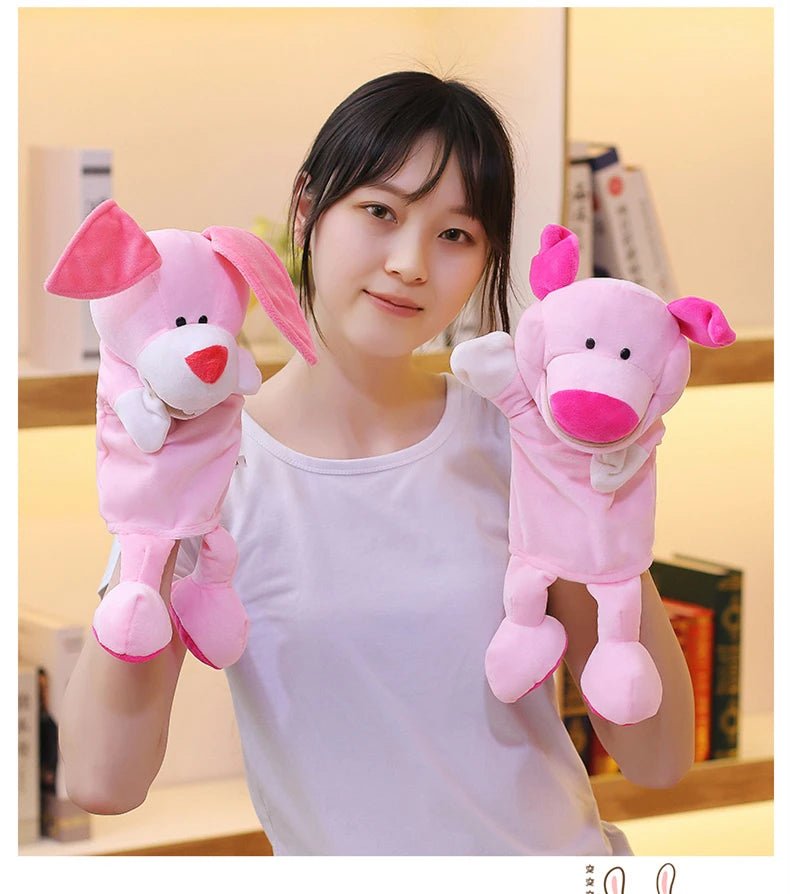 35cm Cartoon Animal Hand Puppet – Lion, Elephant, Pig Plush Toy - Onlytenbucks.com