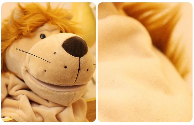 35cm Cartoon Animal Hand Puppet – Lion, Elephant, Pig Plush Toy - Onlytenbucks.com