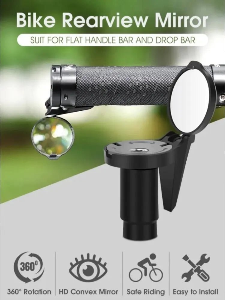 360° Adjustable Bike Handlebar Mirror – Compact Rear View Convex Mirror - Onlytenbucks.com