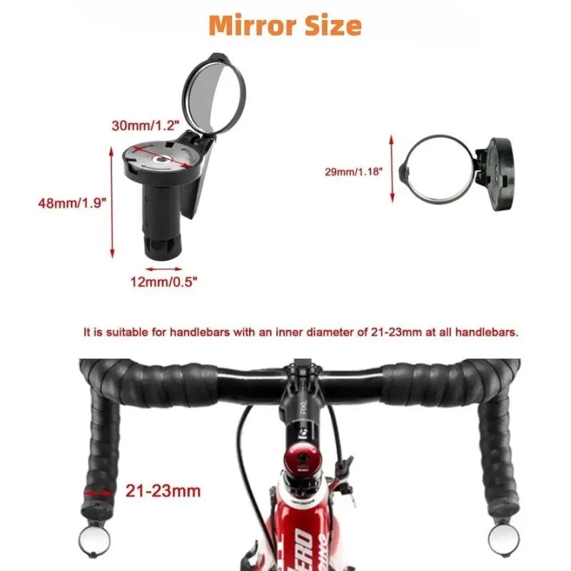 360° Adjustable Bike Handlebar Mirror – Compact Rear View Convex Mirror - Onlytenbucks.com