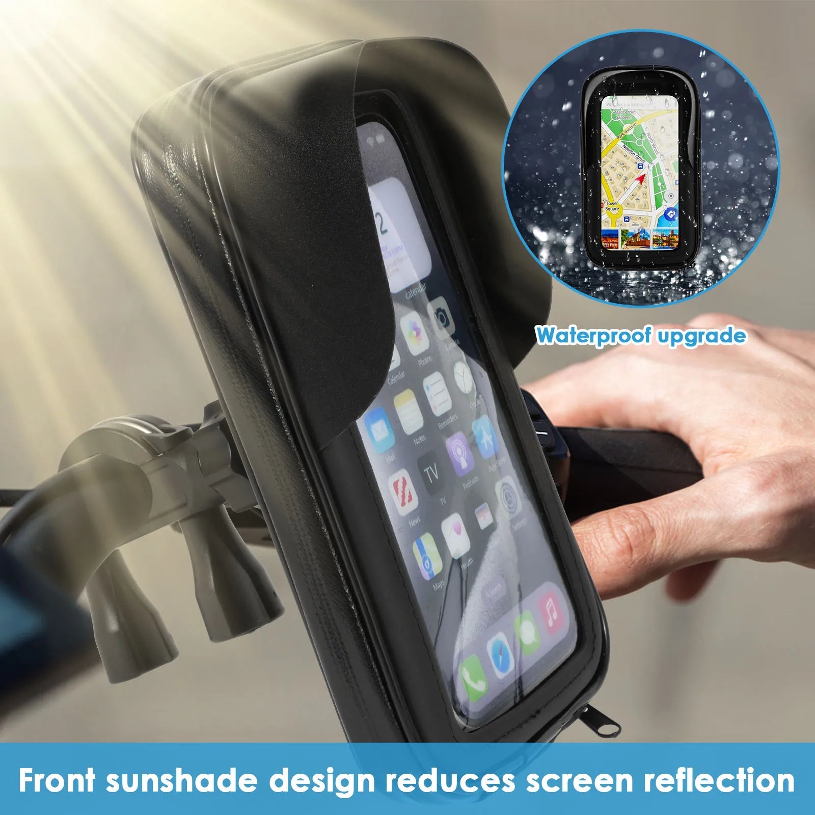 360° Rotatable Waterproof Bike Phone Holder Bag Touchscreen and Sunshade - Onlytenbucks.com