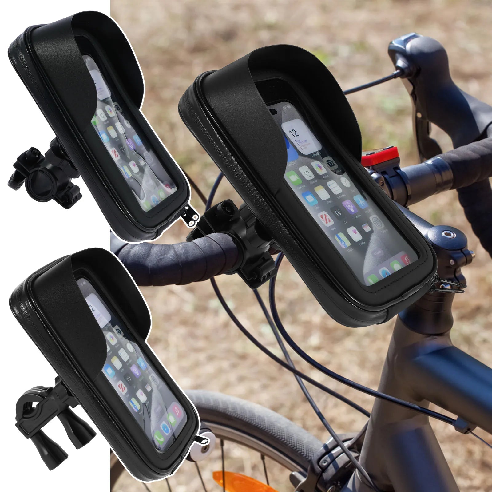 360° Rotatable Waterproof Bike Phone Holder Bag Touchscreen and Sunshade - Onlytenbucks.com