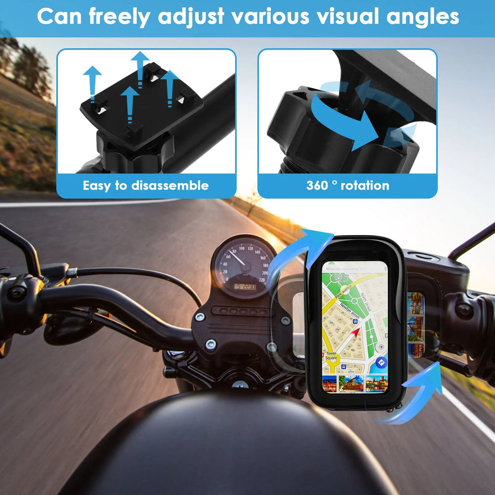 360° Rotatable Waterproof Bike Phone Holder Bag Touchscreen and Sunshade - Onlytenbucks.com