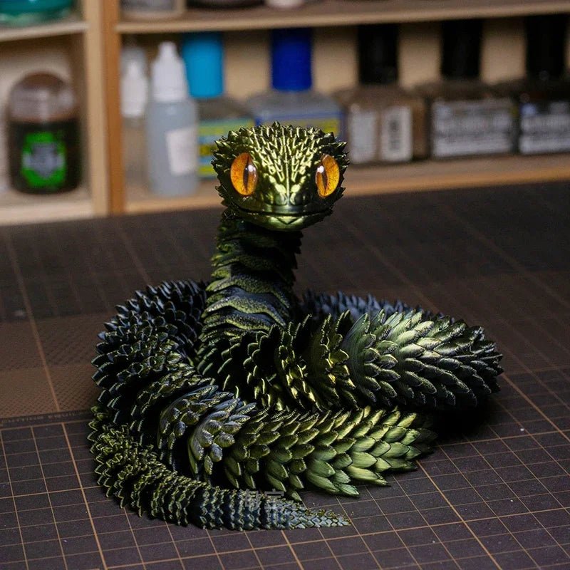 3D Printed Rotatable Snake Model – Articulated Animal Simulation Ornament - Onlytenbucks.com