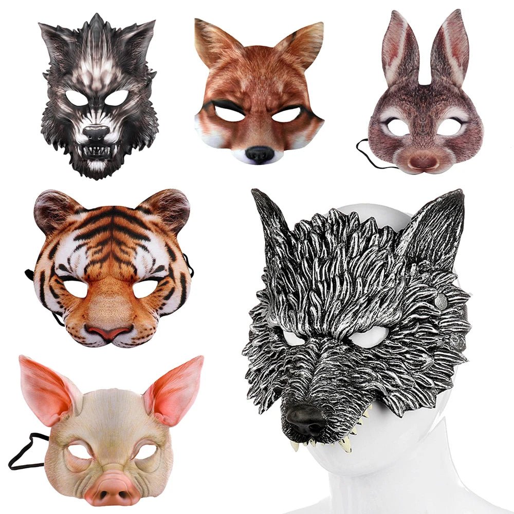 3D Realistic Animal Foam Mask – Full Face Cosplay - Onlytenbucks.com
