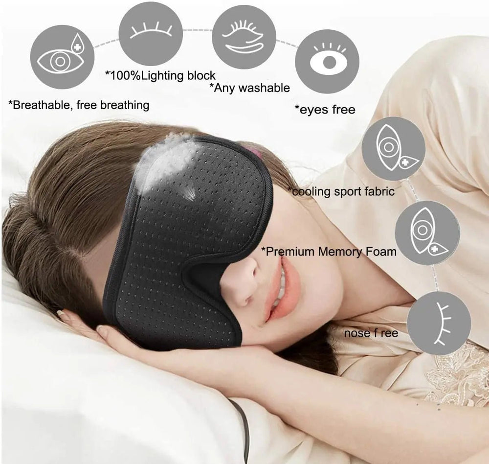 3D Sleep Eye Mask – Soft Padded Memory Foam Eyeshade - Onlytenbucks.com