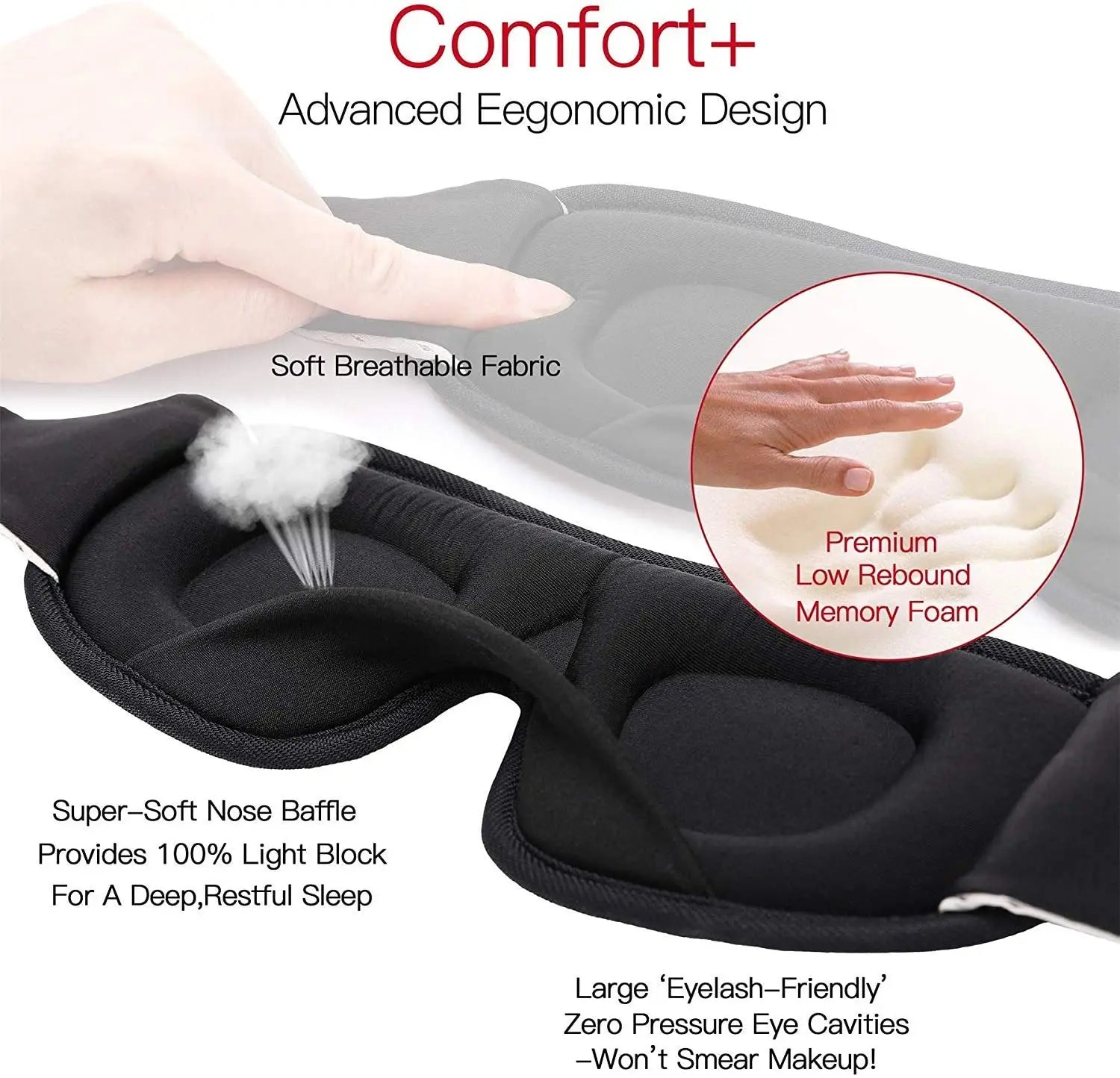 3D Sleep Eye Mask – Soft Padded Memory Foam Eyeshade - Onlytenbucks.com