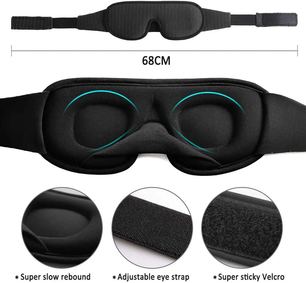 3D Sleep Eye Mask – Soft Padded Memory Foam Eyeshade - Onlytenbucks.com