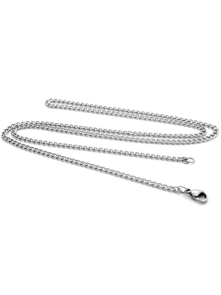3mm Men’s Cuban Chain Necklace – Stainless Steel - Onlytenbucks.com