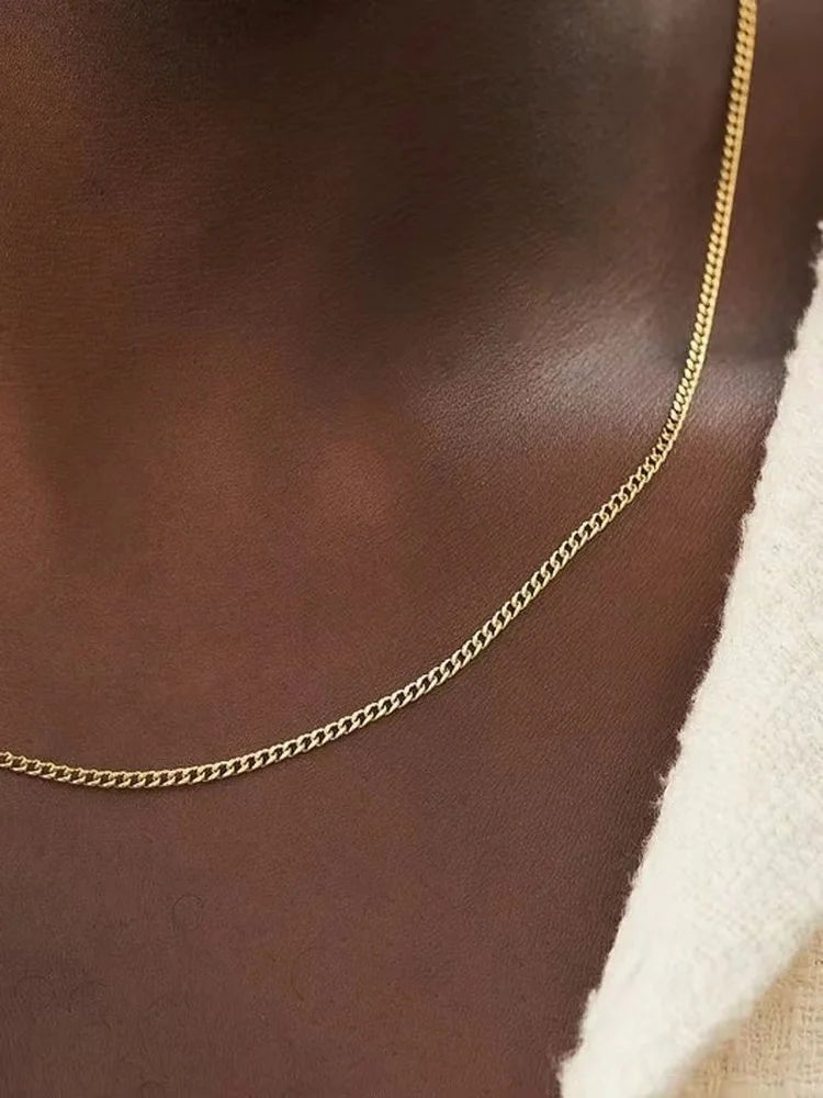 3mm Men’s Cuban Chain Necklace – Stainless Steel - Onlytenbucks.com