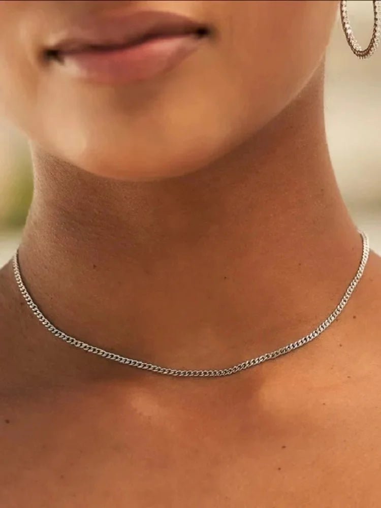3mm Men’s Cuban Chain Necklace – Stainless Steel - Onlytenbucks.com