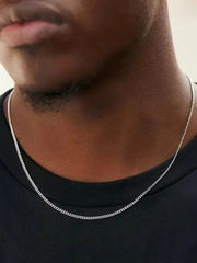 3mm Men’s Cuban Chain Necklace – Stainless Steel - Onlytenbucks.com