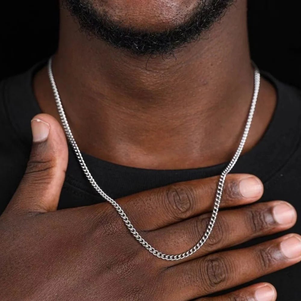 3mm Men’s Cuban Chain Necklace – Stainless Steel - Onlytenbucks.com