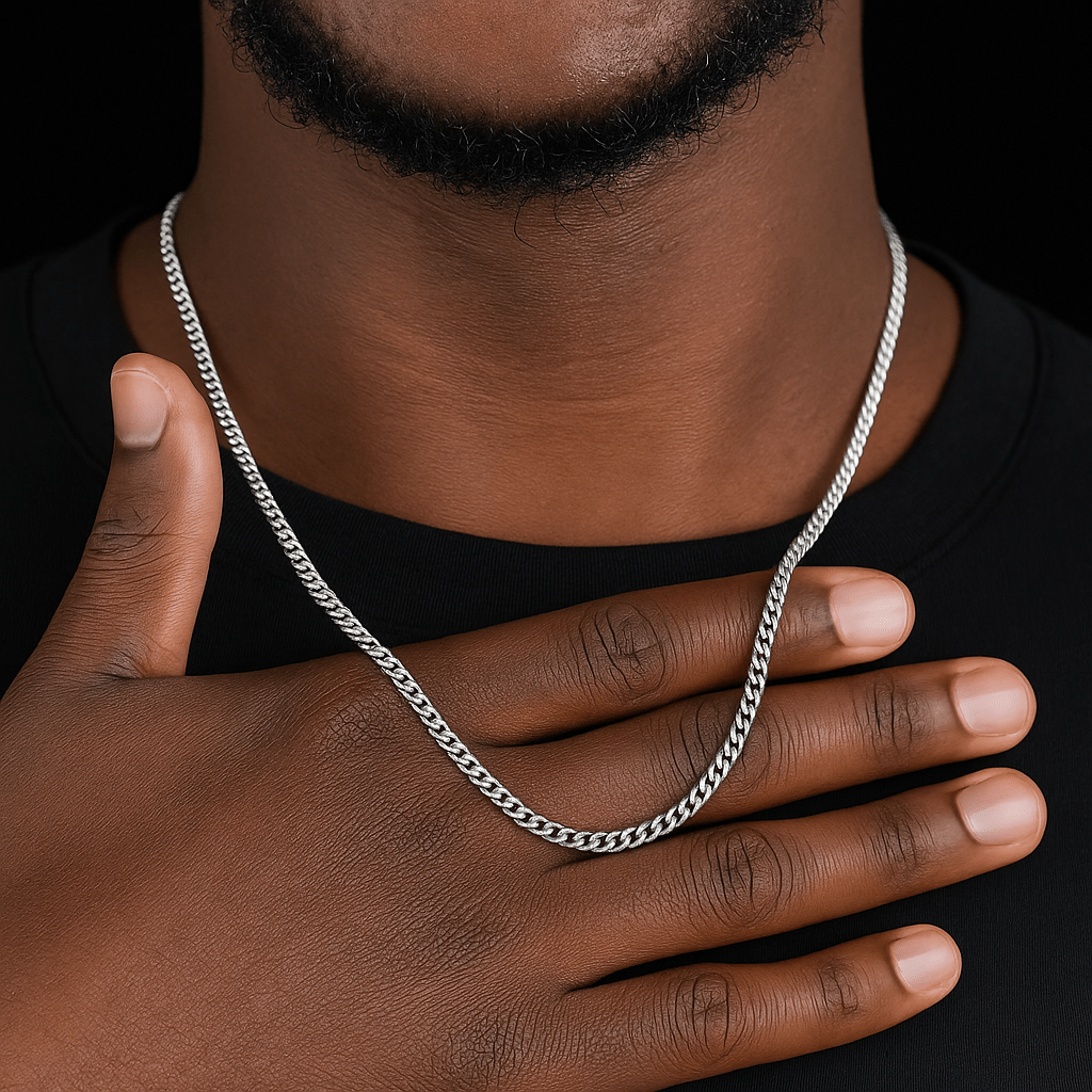 3mm Men’s Cuban Chain Necklace – Stainless Steel - Onlytenbucks.com