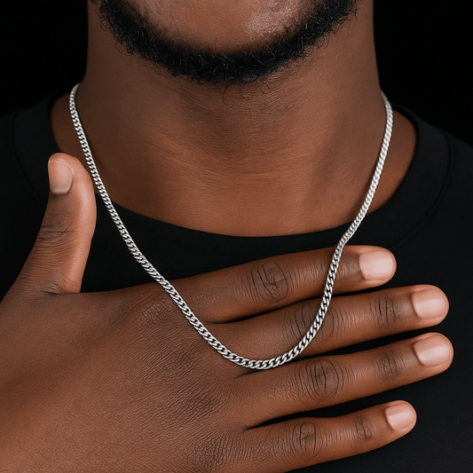 3mm Men’s Cuban Chain Necklace – Stainless Steel - Onlytenbucks.com