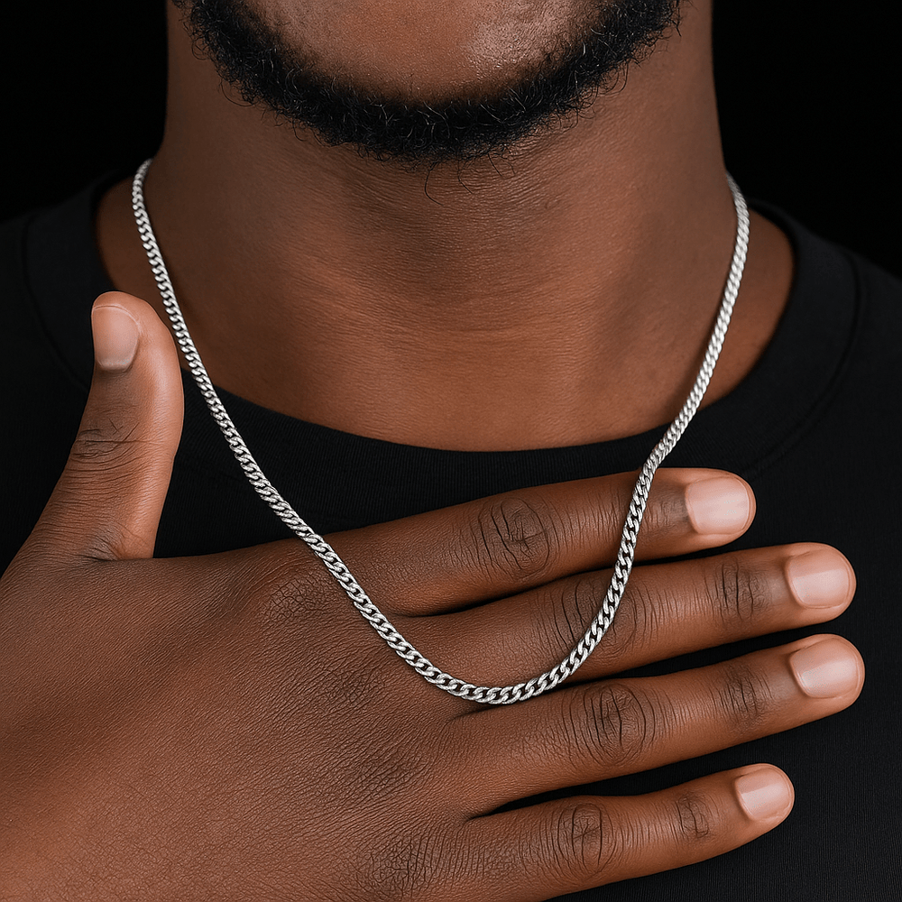 3mm Men’s Cuban Chain Necklace – Stainless Steel - Onlytenbucks.com