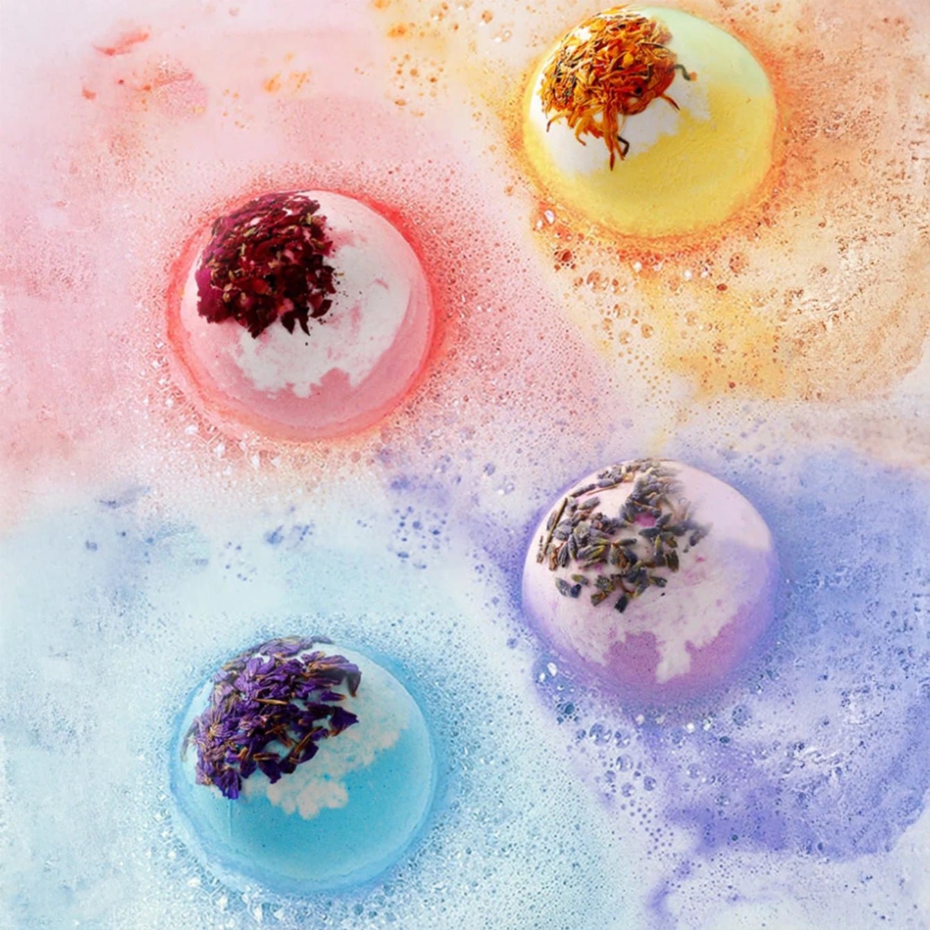 4 Scented Bath Bombs – Essential Oil Spa Balls - Onlytenbucks.com