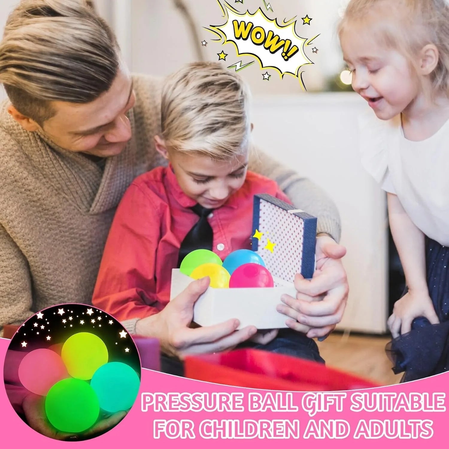 5 Piece Glow - in - the - Dark Sticky Ceiling Balls – Luminous Stress Relief Fidget Toy - Onlytenbucks.com
