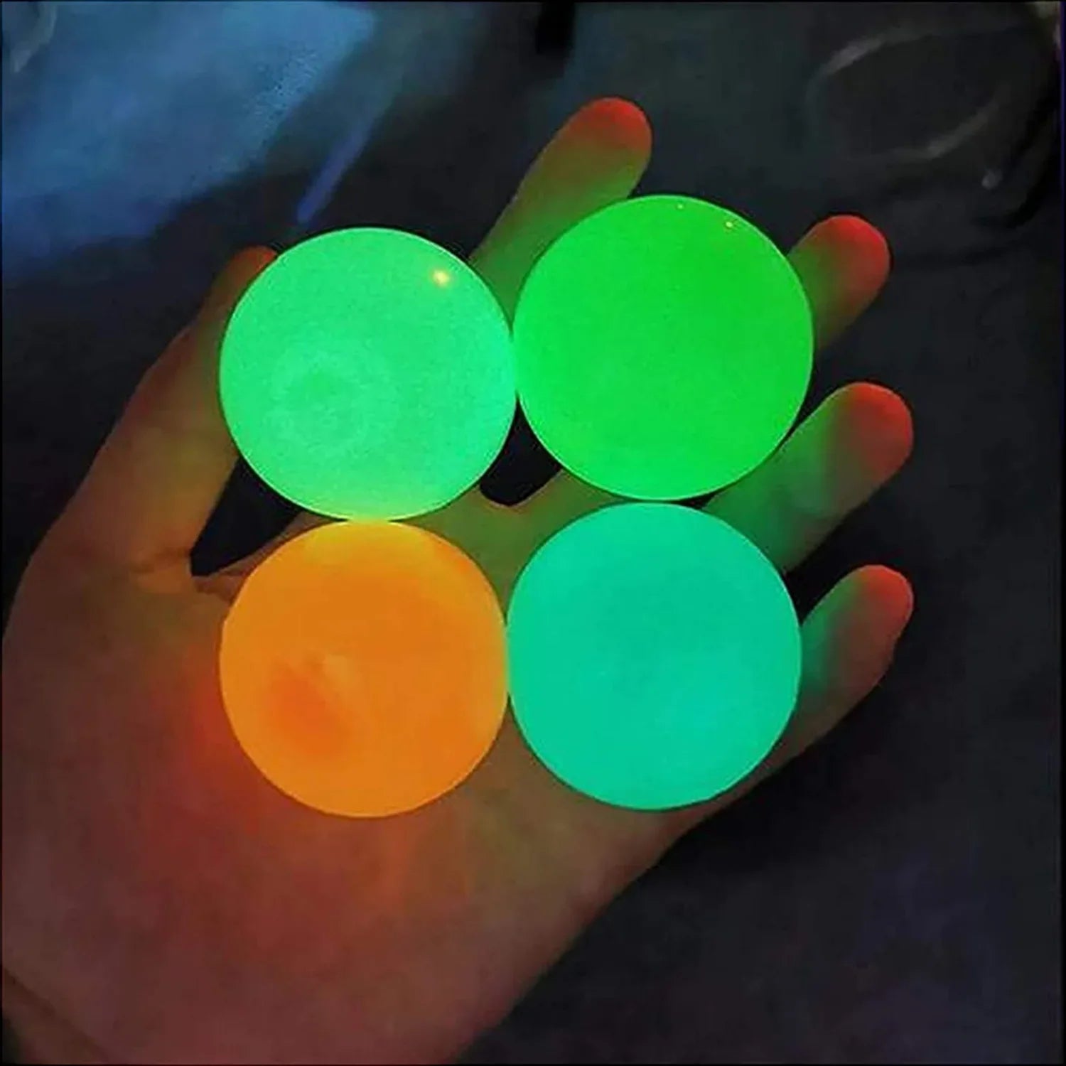 5 Piece Glow - in - the - Dark Sticky Ceiling Balls – Luminous Stress Relief Fidget Toy - Onlytenbucks.com