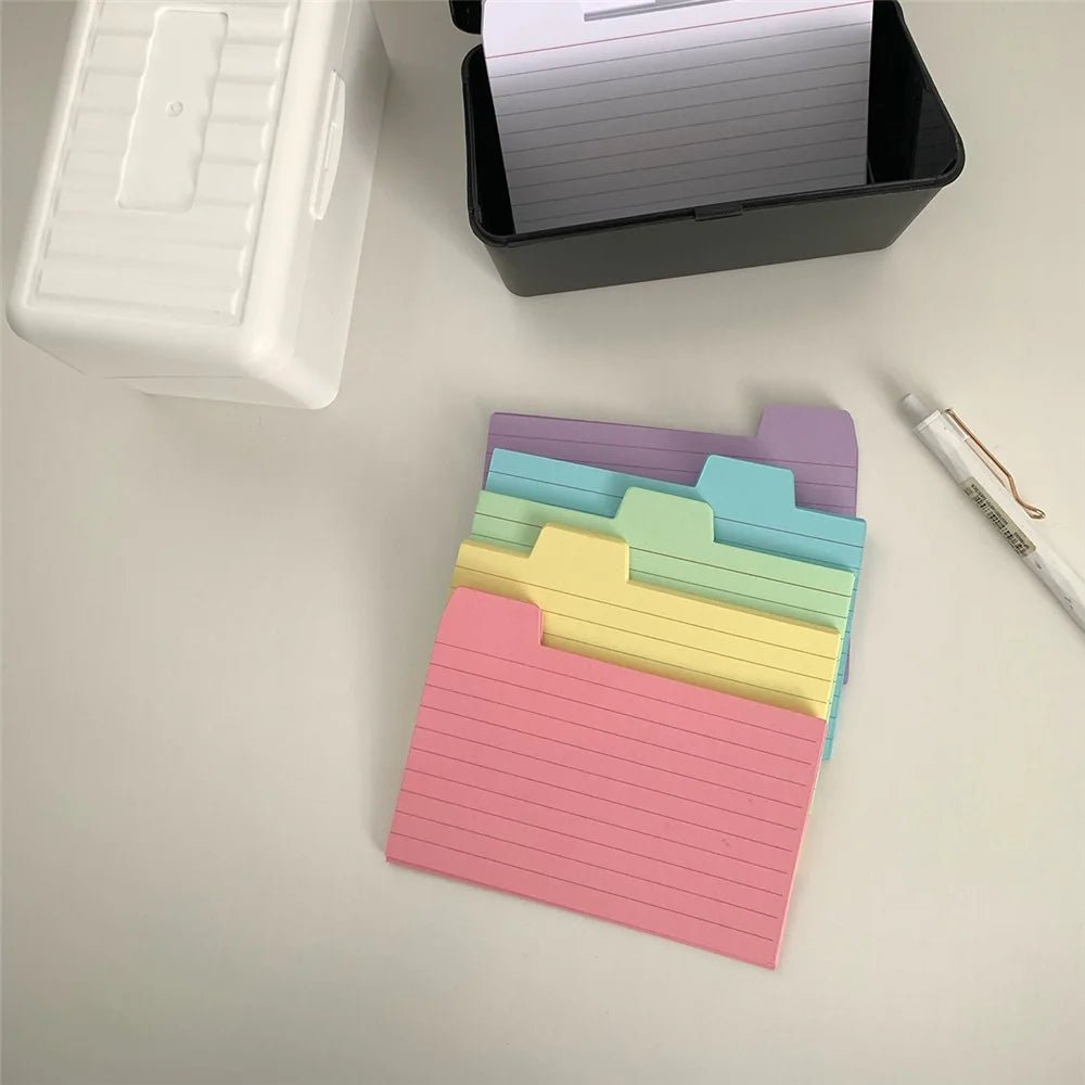 50 Pcs Index Label Papers with Tabs – 5 Colors - Onlytenbucks.com