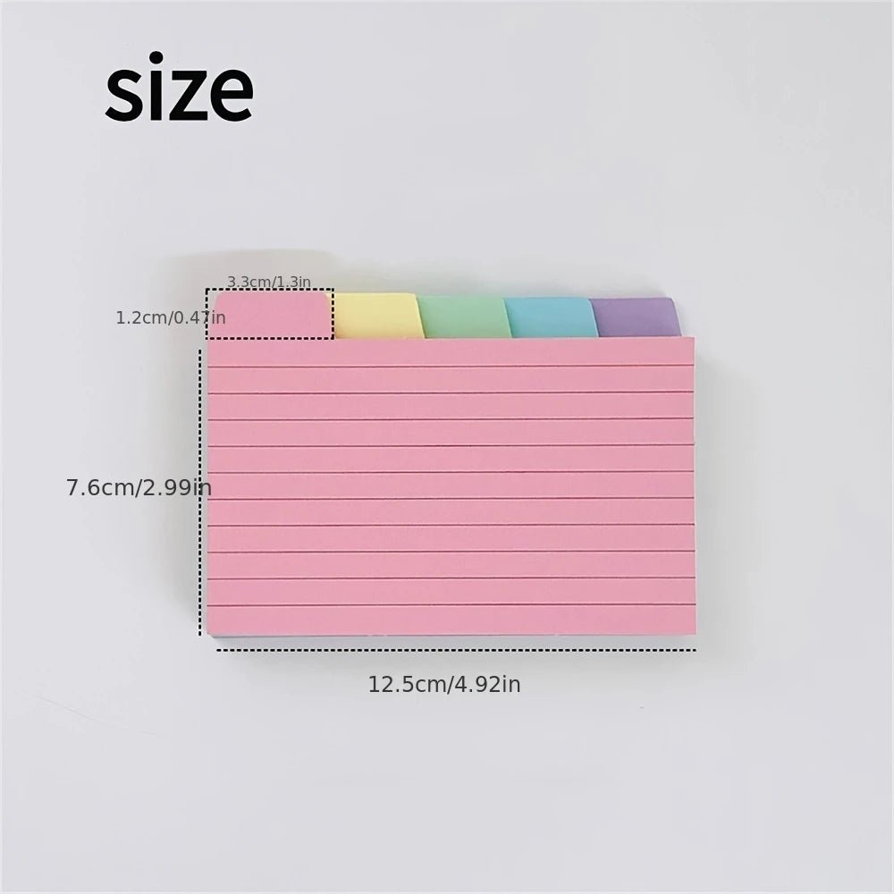 50 Pcs Index Label Papers with Tabs – 5 Colors - Onlytenbucks.com